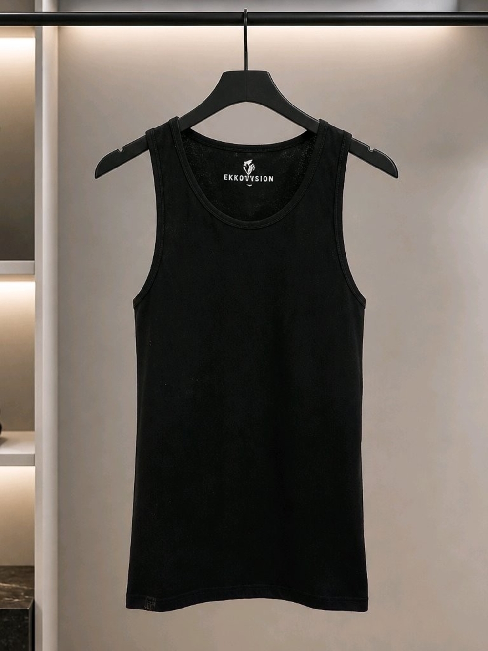 Men's Slim Black Ribbed Tank